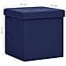 Sgabello Con Contenitore Pieghevole Blu In Simil Lino - Foto miniatura 4