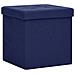 Sgabello Con Contenitore Pieghevole Blu In Simil Lino - Foto miniatura 1