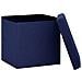Sgabello Con Contenitore Pieghevole Blu In Simil Lino - Foto miniatura 6