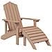 Sedie Da Giardino Adirondack 2 Pz Con Poggiapiedi Hdpe Marrone - Foto miniatura 2