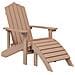 Sedie Da Giardino Adirondack 2 Pz Con Poggiapiedi Hdpe Marrone - Foto miniatura 3