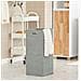 Mobile Colonna Bagno Con Portabiancheria E Mobiletto Stretto Salvaspazio Ad Anta Singola. Colore Bianco-naturale L31*a170*p32 Cm Bzr74-w - Foto miniatura 3