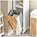 Mobile Colonna Bagno Con Portabiancheria E Mobiletto Stretto Salvaspazio Ad Anta Singola. Colore Bianco-naturale L31*a170*p32 Cm Bzr74-w - Foto miniatura 4