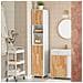 Mobile Colonna Bagno Con Portabiancheria E Mobiletto Stretto Salvaspazio Ad Anta Singola. Colore Bianco-naturale L31*a170*p32 Cm Bzr74-w - Foto miniatura 5