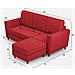 Divano Yasel 3 Posti (tre Sedute Da 60cm) + Pouf Misure Esterne L. 212 P. 155 Colore Rosso - Foto miniatura 3