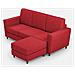Divano Yasel 3 Posti (tre Sedute Da 60cm) + Pouf Misure Esterne L. 212 P. 155 Colore Rosso - Foto miniatura 1