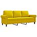 Divano A 3 Posti Giallo 180 Cm In Velluto - Foto miniatura 2