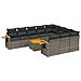 Set Divani Da Giardino 11 Pz Con Cuscini In Polyrattan Grigio - Foto miniatura 2