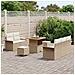 Set di divani da giardino 8 pezzi con cuscini beige in polyrattan e acacia,  Divano da giardino 2 posti con cuscini beige in polyrattan,  Set da pranzo da giardino 3 pezzi con cuscini beige in polyrattan e acacia - Foto miniatura 3