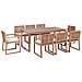 Set Da Pranzo Da Giardino 8 Posti Sassari Premium Con Cuscini Legno Di Acacia Certificato Verde Chiaro - Foto miniatura 2