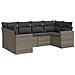 Set Divano da Giardino 6 pz con Cuscini Grigio in Polyrattan - Foto miniatura 1
