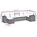 Set Divani da Giardino 7pz con Cuscini Grigio Chiaro Polyrattan - Foto miniatura 4
