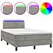 Letto a Molle Materasso e LED Grigio Chiaro 120x190 cm Velluto - Foto miniatura 1