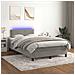 Letto a Molle Materasso e LED Grigio Chiaro 120x190 cm Velluto - Foto miniatura 5