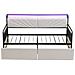 Divano Letto In Ferro 90x200cm, Con Illuminazione A Led, 2 Cassetti E Prese Multifunzionali, Letto Singolo, Letto Junior, Ferro+plywood+mdf, Beige - Foto miniatura 4