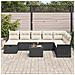 Set Divano da Giardino con cuscino 9 pcs Nero Poly Rattan - Foto miniatura 3
