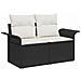 Set Divano da Giardino con cuscino 9 pcs Nero Poly Rattan - Foto miniatura 4