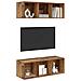 Mobiletti TV a parete 2 pcs Legno vecchio 37 x 37 x 107 cm - Foto miniatura 3