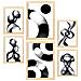 Set Di 6 Stampe Strisce Silenziose In Amanti Dipinti Decorativi Estetici Astratti Per Il Tuo Soggiorno Di Casa A3 & A4 Telaio In Legno Chiaro - Foto miniatura 1