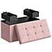 PUFA - LSF247R01 Pouf organizer in velluto MDF rosa pastello - Foto miniatura 2