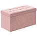 PUFA - LSF247R01 Pouf organizer in velluto MDF rosa pastello - Foto miniatura 1