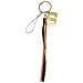 Portachiavi Per Cellulare A Forma Di G In Oro Con Frange In Pelle Marrone - Foto miniatura 2