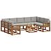 Set di divani da esterno 10 pcs Grigio Naturale e Chiaro - Foto miniatura 3