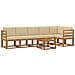Set di divani da esterno con cuscino 7 pcs Naturale e Beige - Foto miniatura 1