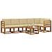 Set di divani da esterno con cuscino 7 pcs Naturale e Beige - Foto miniatura 3