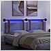 Testiera sospesa Con luce LED Blu jeans PU Antico - Foto miniatura 5