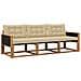 Set di divani da esterno con cuscino 3 pcs Naturale e Beige - Foto miniatura 1