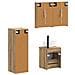 Set di mobili per il bagno 4 pcs Rovere Artigianale - Foto miniatura 3