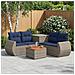 Set di divani 6 pz Grigio e Blu Navy Rattan sintetico e Acciaio - Foto miniatura 8