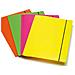 confezione da 4 pezzi - cartellina 3l con elastico colori fluo shocking file - Foto miniatura 1