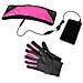 Kit Sport Guanti Touch Screen + Fascia Sportiva con Auricolari Stereo Integrati Nero / Rosa - Foto miniatura 1