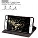 Custodia Compatibile Con Huawei P8 Lite 2015 In Oro Rosato Nero - Coperchio Protettiva Con Chiusura Magnetica, Funzione Stand E Tasca Per Le Carte - Foto miniatura 2