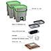 Skaza Bokashi Organko 2 | Recipiente Da Cucina Pluripremiato Composto Da Plastica Riciclata | 9.6 L | Set Iniziale Per Rifiuti Di Cucina E Compostaggio | Con Em Aspersione 1 Kg | Verde Oliva - Foto miniatura 4