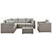 Set Da Salotto In Rattan Color Tortora A 6 Posti Cuscini Grigio Chiaro Contare - Foto miniatura 13