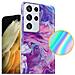 Custodia Compatibile Con Samsung Galaxy S21 Ultra In Marmo Rosa Viola No. 19 - Coperchio Protettivo In Silicone Tpu Con Motivo A Mosaico - Foto miniatura 3