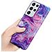 Custodia Compatibile Con Samsung Galaxy S21 Ultra In Marmo Rosa Viola No. 19 - Coperchio Protettivo In Silicone Tpu Con Motivo A Mosaico - Foto miniatura 5