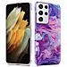 Custodia Compatibile Con Samsung Galaxy S21 Ultra In Marmo Rosa Viola No. 19 - Coperchio Protettivo In Silicone Tpu Con Motivo A Mosaico - Foto miniatura 6