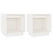 Comodini 2 Pz Bianchi 40x30x40 Cm In Legno Massello Di Pino - Foto miniatura 2