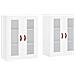 Armadietti A Parete 2 Pz Bianchi In Legno Multistrato - Foto miniatura 2