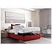 Letto Matrimoniale Adele, Letto Contenitore Con Rivestimento In Tessuto, 100% Made In Italy, Apertura Frontale, Con Materasso Cm 140x190 Incluso, Rosso - Foto miniatura 2