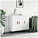 Credenza Bianca 90x34x80 Cm In Legno Multistrato - Foto miniatura 1