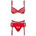 Set Di Reggiseno & Guêpière & Mutanda In Pizzo Heartina Obsessive (3 Pcs) S /m - Foto miniatura 2