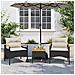Set Divani Da Giardino 3 Pz Con Cuscini In Polyrattan Nero - Foto miniatura 2