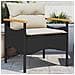 Set Divani Da Giardino 3 Pz Con Cuscini In Polyrattan Nero - Foto miniatura 3