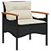 Set Divani Da Giardino 3 Pz Con Cuscini In Polyrattan Nero - Foto miniatura 5