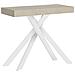 Consolle allungabile 90x40/300 cm Krack cashmere gambe bianche - Foto miniatura 1